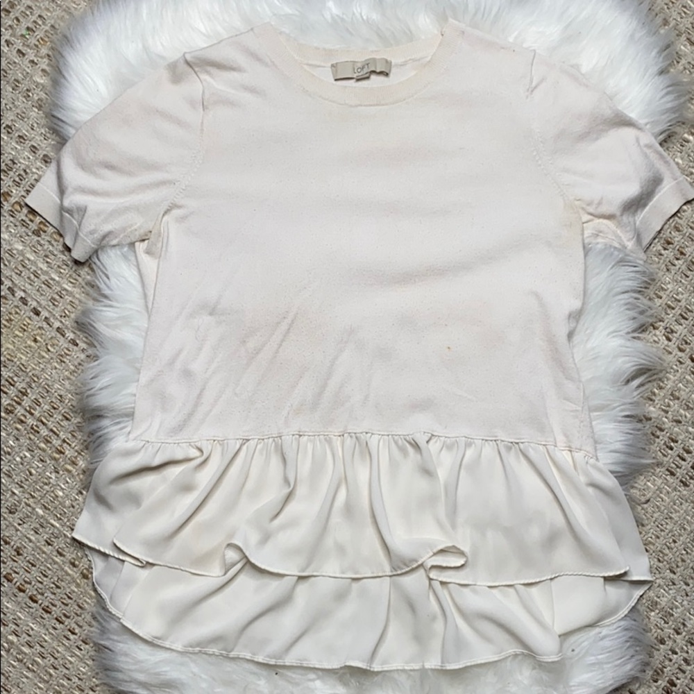 Loft Peplum Cream soft top